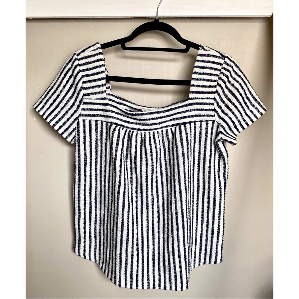 Lucky Brand Striped Square Neck Top